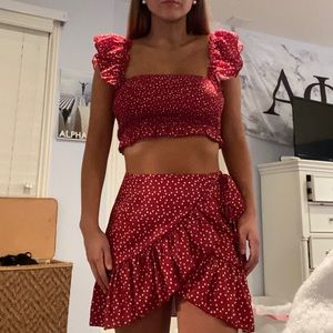 Red and white set from shein